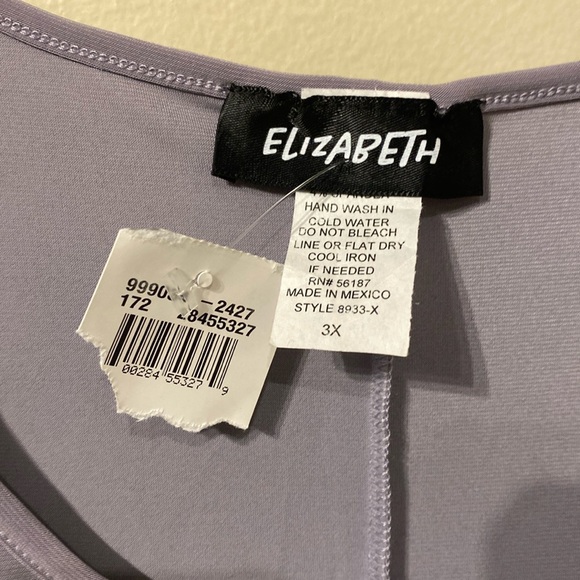 Women's Plus Size Elizabeth Gray Scoop Neck Blouse 3X NEW NWT Button Detail - Picture 3 of 6